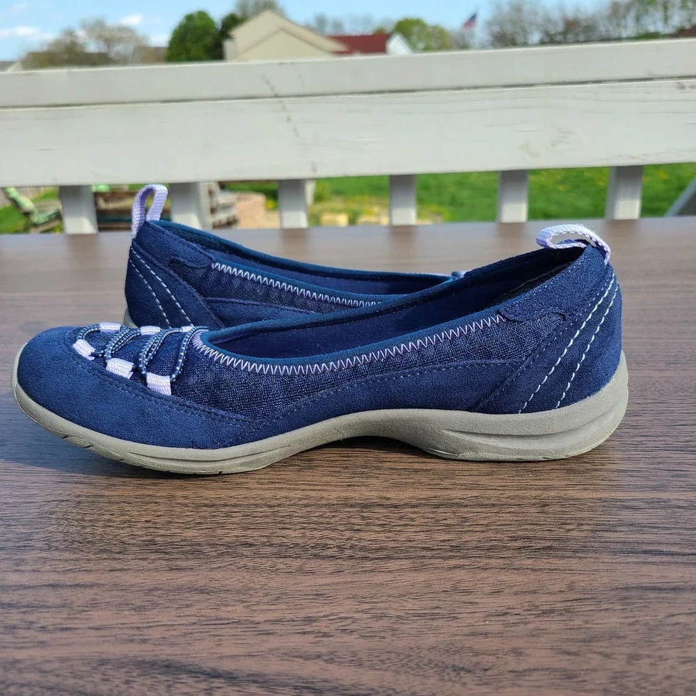 Lands' End Casual Bungee Blue Suede Slip On Shoes Women's 7B - Picture 7 of 10